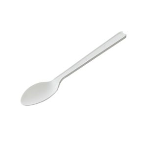 Cucchiaino monouso in CPLA - 12,5 cm - bianco - Leone - conf. 50 pezzi - immagine 1