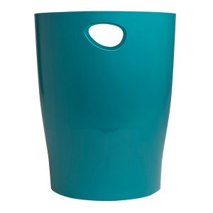 Cestino gettacarte Ecobin Skandi - altezza 33,5 cm - diametro 26 cm - 15 L - blu pacifico - Exacompta - immagine 1