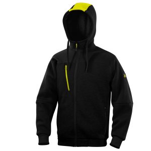 Felpa Borgo - con cappuccio - taglia M - nero/giallo - Deltaplus - immagine 1