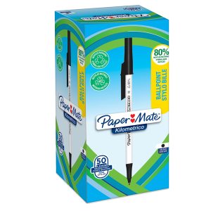 Penna sfera concappuccio Kilometrico Recycled - punta 1,0 mm - nero - Papermate - immagine 2