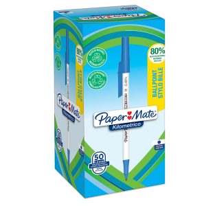 Penna sfera concappuccio Kilometrico Recycled - punta 1,0 mm - blu - Papermate - immagine 2