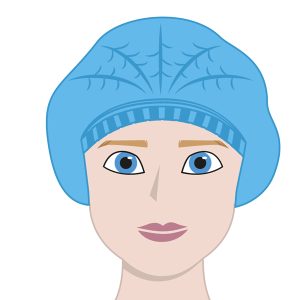 Cuffie a clip plissettate - taglia unica - diametro 53 cm - PLP - azzurro - Worker - conf. 100 pezzi - immagine 1