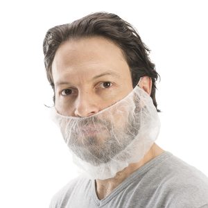 Copribarba con elastico nucale - taglia unica - PLP - bianco - Worker - conf. 100 pezzi - immagine 1