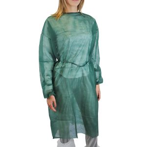 Camice monouso Visitor 18 - taglia unica - PLP - verde scuro - Worker - immagine 1