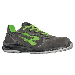 Calzatura di sicurezza Denver S1P - numero 39 - pelle scamosciata/mesh - nero/verde - U-Power - immagine 1