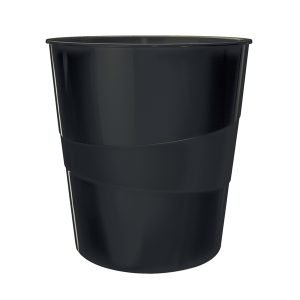 Cestino gettacarte Leitz Recycle - altezza 32,4 cm - diametro 29 cm - 15 L - nero - Leitz - immagine 1