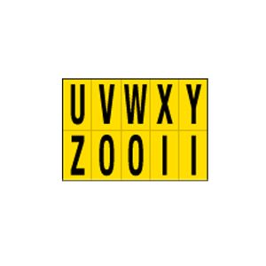 Lettere adesive da U a Z - in PVC - 56 x 99 mm - 10 et/fg - 1 foglio - nero/giallo - immagine 1