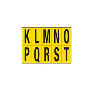 Lettere adesive da K a T - in PVC - 70 x 124 mm - 10 et/fg - 1 foglio - nero/giallo - immagine 1