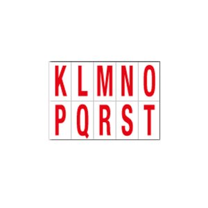 Lettere adesive da K a T - in PVC - 70 x 124 mm - 10 et/fg - 1 foglio - rosso/bianco - immagine 1