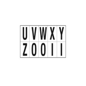 Lettere adesive da U a Z - in PVC - 70 x 124 mm - 10 et/fg - 1 foglio - nero/bianco - immagine 1