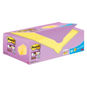 Blocco foglietti Post it® Super Sticky - 655-SSCY-VP24 - 76  x 127 mm - giallo Canary™ - 90 fogli - Post it® - conf. 24 blocchi - immagine 1
