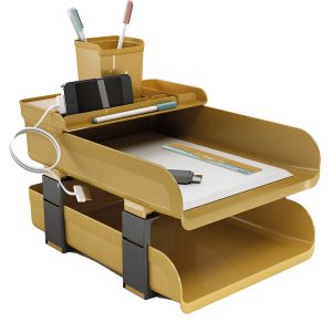 Set scrivania Vintage Caramel - 5 accessori - ocra - Arda - immagine 1