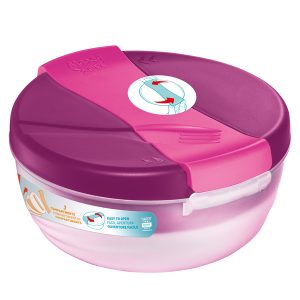 Lunch Bowl Origins - 3 scompartimenti - 19,5 x 18,5 x 9,2 cm - 1,4 L - rosa - Maped - immagine 1