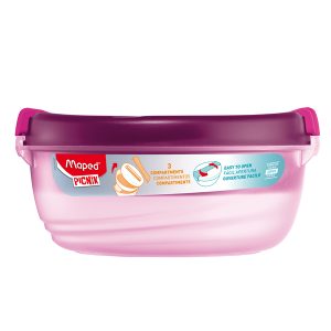 Lunch Bowl Origins - 3 scompartimenti - 19,5 x 18,5 x 9,2 cm - 1,4 L - rosa - Maped - immagine 2