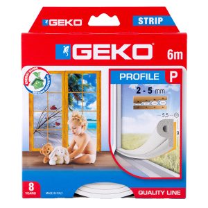 Guarnizione adesiva per isolamento STRIP - fessura 2-5 mm - 6 m - gomma - bianco - Geko - immagine 1