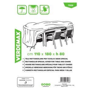 Telo di copertura Special - per tavolo e sedie - 110 x 180 x 80 cm - PU - Verdemax - immagine 2
