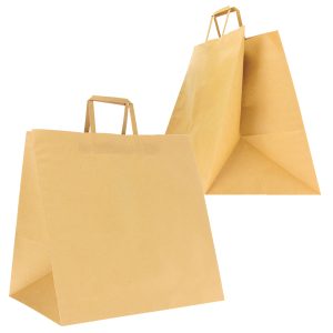 Shoppers Flat maxi plus - 40 x 35 x 35 cm - carta kraft - avana - Mainetti Bags - conf. 100 pezzi - immagine 1
