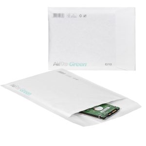 Busta imbottita AirPro Green - C/13 (17 x 21,5 cm) - carta - bianco - Bong Packaging - conf. 100 pezzi - immagine 1