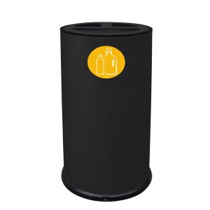 Contenitore tondo per raccolta differenziata - 3 scomparti - 70 L - nero - Stilcasa - immagine 1