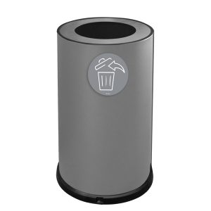 Contenitore tondo per raccolta differenziata - 1 scomparto - 100 L - grigio - Stilcasa - immagine 1