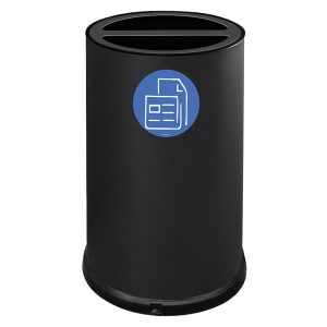 Contenitore tondo per raccolta differenziata - 2 scomparto - 100 L - nero - Stilcasa - immagine 1