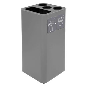 Contenitore per raccolta differenziata - con divisiorio bicchieri - 50 L - grigio - Stilcasa - immagine 1
