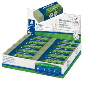 Gomma Eco 526 - 65 x 23 x 13 mm - per matita - verde - Staedtler - conf. 20 pezzi - immagine 1