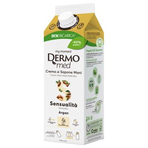 Ricarica crema di sapone mani - carton box - 900 ml - argan - Dermomed - immagine 1