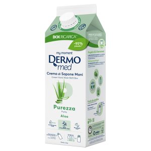 Ricarica crema di sapone mani - carton box - 900 ml - aloe - Dermomed - immagine 1