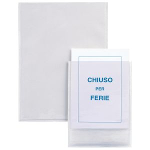 Buste autoadesive Iesti - PVC - A4 - trasparente - Sei Rota - conf. 5 pezzi - immagine 1