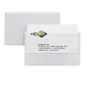 Portabiglietti da visita Eticard T -  autoadesivi - PVC - 5,5 x 9 cm - trasparente - Sei Rota - conf. 10 pezzi - immagine 2
