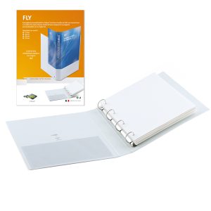 Raccoglitore personalizzabile Fly - 4 anelli a D 40 mm - dorso 5,5 cm - 22 x 30 cm - bianco - Sei Rota - immagine 2