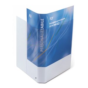 Raccoglitore personalizzabile Fly - 4 anelli a D 40 mm - dorso 5,5 cm - 22 x 30 cm - bianco - Sei Rota - immagine 1