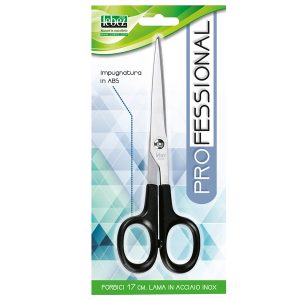 Forbice Professional - 17 cm - lama acciaio inox - nero/grigio - Lebez - immagine 1