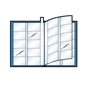 Porta biglietti da visita Asso Card - 21 x 29,7 cm - 10 buste con 10 tasche ciascuna - blu - Sei Rota - immagine 2