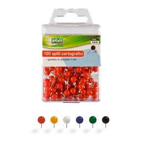 Spilli cartografici a sfera - bianco - Lebez - conf. 100 pezzi - immagine 1