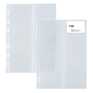 Buste forate Atla Card - porta biglietti da visita - 20 spazi - PPL - 21 x 29,7 cm - trasparente - Sei Rota - conf. 10 pezzi - immagine 1