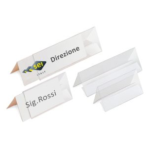 Portanome da tavolo Prisma - 15 x 5 cm - Sei Rota - conf. 10 pezzi - immagine 1