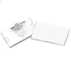 Portabadge con clip e spilla - 6,5 x 3 cm - Lebez - immagine 1