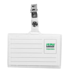 Portabadge con clip - PVC semirigido - 9 x 5,6 cm - Lebez - immagine 1
