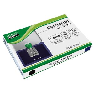 Cuscinetto per timbri - 12,5 x 8,5 cm - blu - Lebez - immagine 1