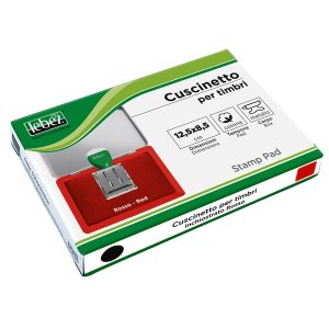 Cuscinetto per timbri - 12,5 x 8,5 cm - rosso - Lebez - immagine 1