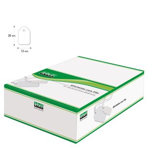 Etichette con filo A387 - 13 x 20 mm - bianco - Lebez - conf. 1000 pezzi - immagine 1