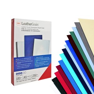 Copertine LeatherGrain - A4 - 250 gr - avorio goffrato - GBC - conf. 100 pezzi - immagine 1