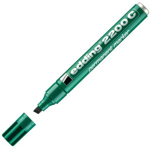 Marcatore permanente Edding 2200c  - punta a scalpello - 1,5 - 5 mm - verde - Edding - immagine 1