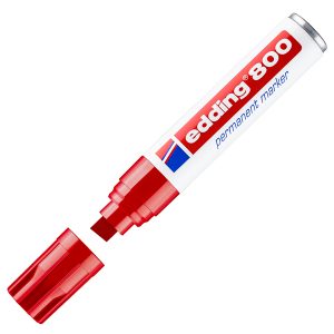 Marcatore Permanente Edding 800  - punta 4,0 - 12 mm - rosso - Edding - immagine 1