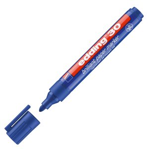 Marcatore 30 a base d'acqua - punta tonda - 1,5 - 3 mm  - blu - Edding - immagine 1
