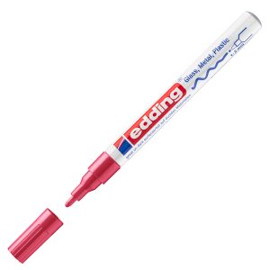 Marcatore permanente a vernice 751 - punta 1 - 2 mm - rosso - Edding - immagine 1