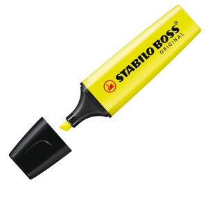 Evidenziatore Stabilo Boss Original - punta a scalpello - tratto 2 - 5 mm - giallo 24 - Stabilo - immagine 1