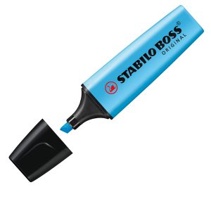 Evidenziatore Stabilo Boss Original - punta a scalpello - tratto 2 - 5,0 mm - blu 31 - Stabilo - immagine 1